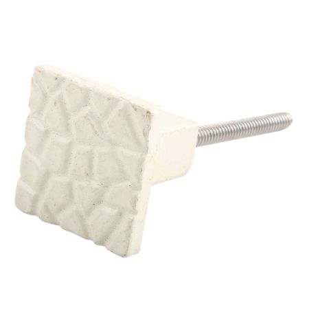 Cream Hammered Square Metal Knobs